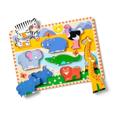 Afbeelding van Melissa &amp; Doug Extra dikke houten safaripuzzel (8 stukjes)