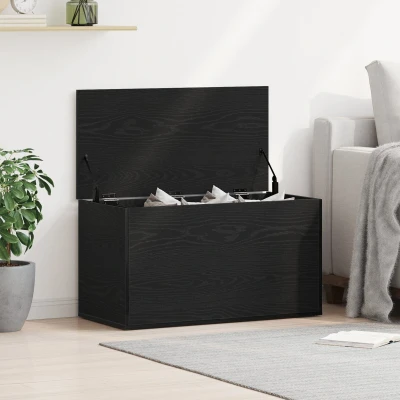 Afbeelding van vidaXL Opbergbox Zwart Eiken Bewerkt Hout 84x42x46 cm Opbergkist