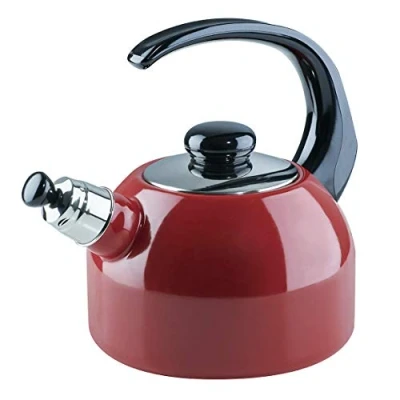 Afbeelding van Riess, 0543 020 Classic fluitketel, rood, diameter 18 cm, hoogte 21,7 inhoud 2 liter, email, drievoudig rood/zwart, inductie