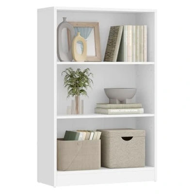 Afbeelding van VASAGLE LBC105T14 Boekenkast, 3 planken, meubel, kubus, voor woonkamer, kantoor, slaapkamer, Scandinavische stijl, 24 x 60 93 cm, wit