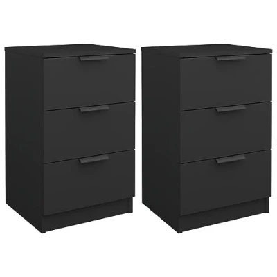 Image de vidaXL Tables de chevet 2 pcs noir 40x36x65 cm811271