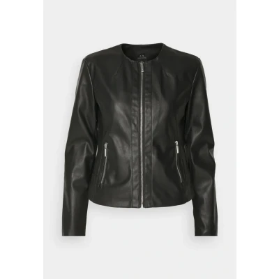 Afbeelding van Armani Exchange Blouson Imitatieleren jas, Dames, Maat: Large, Black