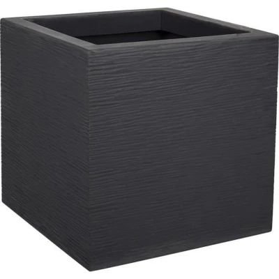 Afbeelding van Bloempot EDA Rood Antraciet Donker grijs Plastic Vierkant 5 cm