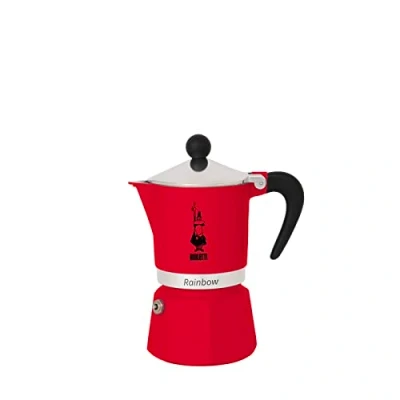 Image de Bialetti Rainbow Caffettiera Colorata, Alluminio, Rossa, 1 Tazza, Rouge