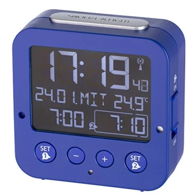 Afbeelding van TFA Dostmann 60.2531.06 Bingo wekkerradio met temperatuur, blauw