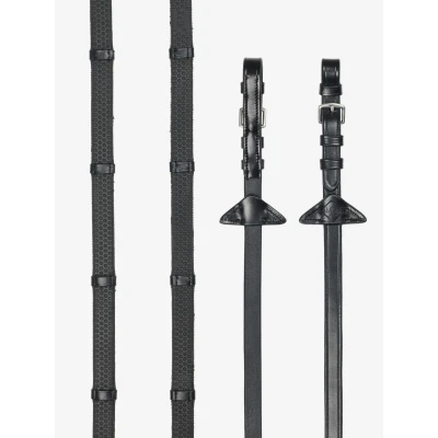 Image de LeMieux Rênes Arika Soft Rubber with Stopper Havane/Argent Full