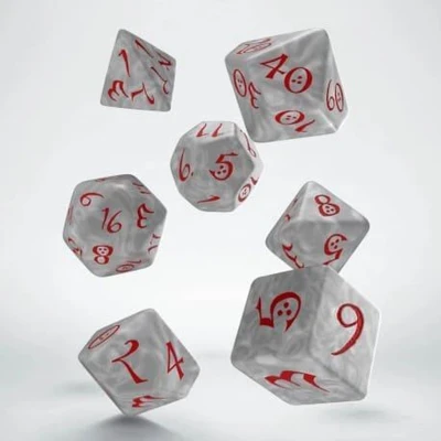 Afbeelding van Classic RPG Dice Set pearl &amp; red (7)
