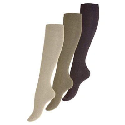 Afbeelding van VCA 3 paar dames kniekousen zonder elastische band, kleur: bruin, herkomst:, Bruin