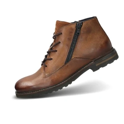 Afbeelding van bugatti Veterboots, Heren, Maat: 45, Cognac Leer