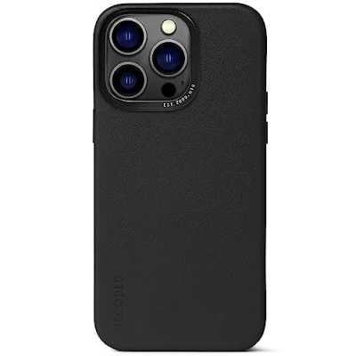 Image de Decoded Coque Compatible avec le MagSafe en cuir pour iPhone 14 Pro Noir