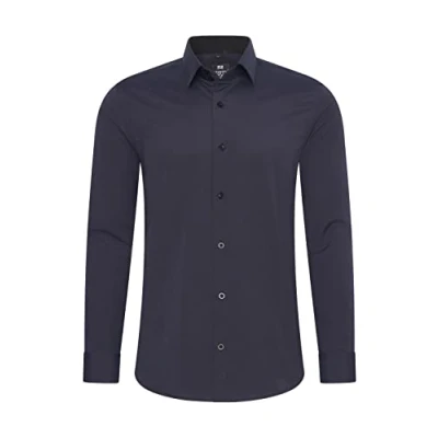 Afbeelding van Rusty Neal Heren Overhemden Overhemd Slim Fit Blauw Maat L