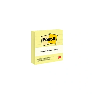 Image de Post it Bloc de 300 feuilles Jaune Pastel ligné XLarge 100x100mm