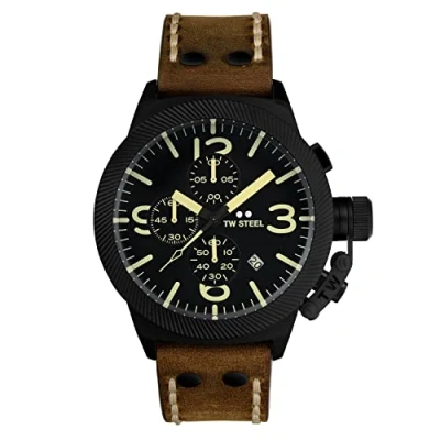 Afbeelding van TW Steel TWCS107 Canteen Chrono Bruin leer 45mm