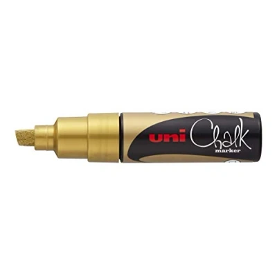 Afbeelding van Uni ball Krijtmarker Goud, Beitelvormige Punt 8 Mm