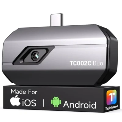 Afbeelding van TOPDON TC002C Duo warmtebeeldcamera voor Android iPhone iPad 512 x 384 Super Resolutie USB C thermische camera temperatuurbereik 20 tot 550 25 Hz 40 mK waterlekkage en