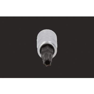 Afbeelding van KS TOOLS 911.1466 Steeksleutelelement DIN3120, ISO1174 TB27 Chroom vanadium staal met boring, Torx gekarteld