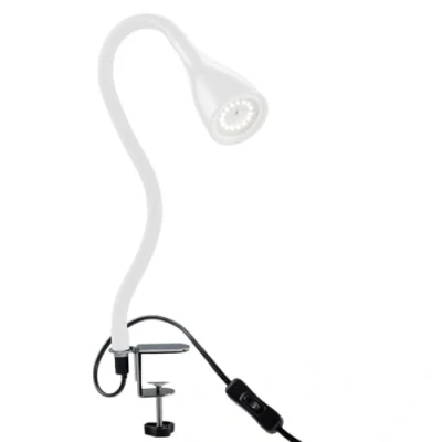 Afbeelding van B.K.Licht Klemlamp Ingebouwde dimmer wit led aan/uit schakelaar bureaulamp tafellamp met GU10 3.000K 400Lm 5W