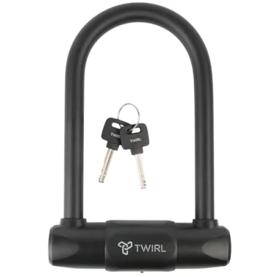 Afbeelding van TWIRL U slot met sleutel, ART 4 certificering, staal, zwart