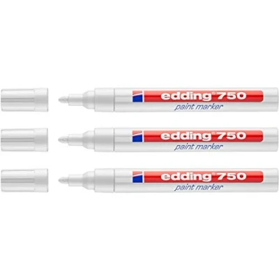 Afbeelding van EDDING 750 Markeerstiften, 3 9 verschillende kleuren om uit te kiezen! stuks wit
