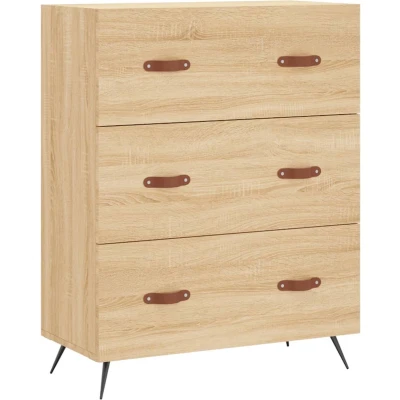 Afbeelding van vidaXL Ladekast 69,5x34x90 cm bewerkt hout sonoma eikenkleurig