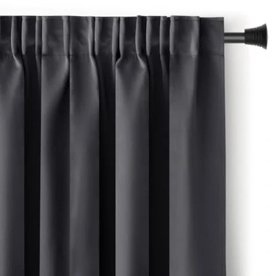 Afbeelding van AmeliaHome Blackout Verduisteringsgordijn, 140 x 270 cm, grafiet, 1 stuk, plooiband, raamdecoratie, decoratiegordijn