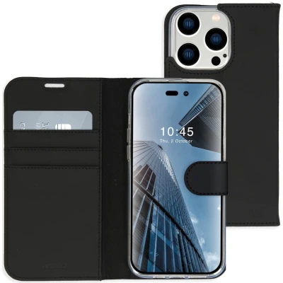 Afbeelding van Accezz Hoesje Geschikt voor iPhone 14 Pro Max Met Pasjeshouder Wallet Softcase Bookcase Zwart
