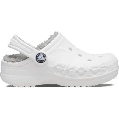 Afbeelding van Crocs Baya Lined Clog K Klompen voor kinderen, uniseks, Wit lichtgrijs