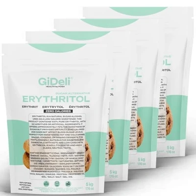 Afbeelding van GiDeli Erythritol 20 kg kristalsuiker zonder calorieën Voedselvervanger veganistisch en tandvriendelijk alternatief voor suiker