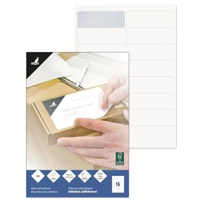 Afbeelding van Kangaro etiket inkjet/laser/kopieer 99,1x33,9mm 100 vel 16 stickers per K 9933