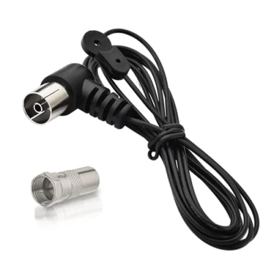 Afbeelding van Bingfu Antennekabel, FM radio, hifi installatie, binnen, 75 ohm, coaxkabel, antennekabel met vrouwelijke tv en adapter F stekker, compatibel stereo, huis, Philips Samsung, Sony, Yamaha, Denon,