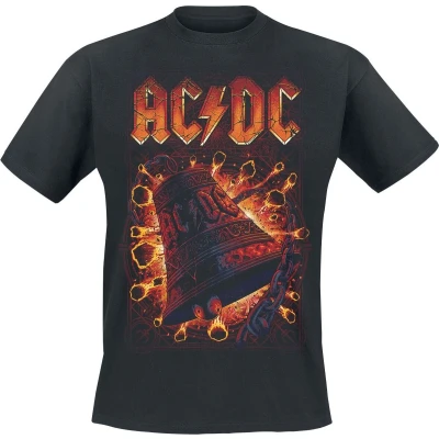 Afbeelding van AC/DC Hells Bells Explosion T shirt zwart L Katoen Band merch, Bands