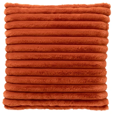 Afbeelding van Dutch Decor HAZEL Sierkussen 50x50 cm effen kleur strepen heerlijk zacht Potters Clay oranje