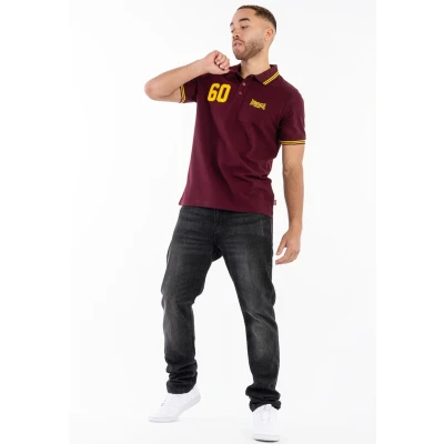Afbeelding van Lonsdale Normale Passform Hellister Poloshirt, Heren, Maat: Small, Oxblood yellow