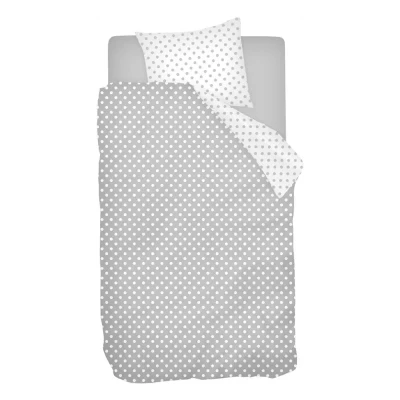 Afbeelding van Snoozing Pierrot Flanel Dekbedovertrek Eenpersoons 140x200/220 cm + 1 kussensloop 60x70 Grey