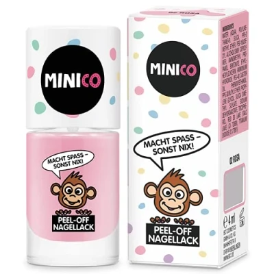 Afbeelding van MINICO Vernis à ongles rose de qualité supérieure pour enfant, pelable, testé dermatologiquement, adapté aux enfants, durable, végétalien, base d&#039;eau, pelable