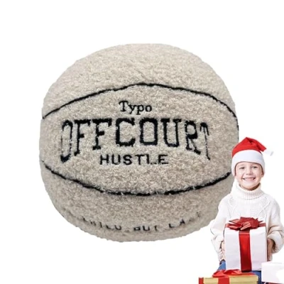 Afbeelding van 3D basketbal kussen creatief pluche speelgoed offcourt zacht gooien schattig cadeau voor kinderen