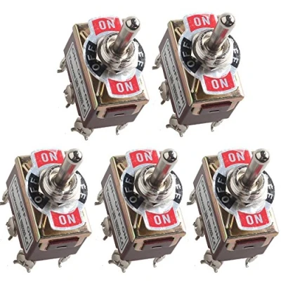 Afbeelding van Mintice 5 stuks auto wipschakelaar 20 A 125 V 15 250 DPDT 6 pin aan/uit metaal