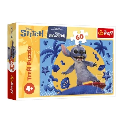 Afbeelding van Trefl Lilo &amp; Stitch, een dag met Stitch 60 delige puzzel kleurrijke de personages uit film, creatief entertainment, leuk voor kinderen vanaf 4 jaar.