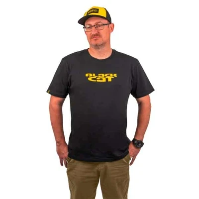 Afbeelding van Black Cat Logo T shirt XXXL Vis