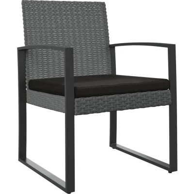 Afbeelding van Tuinstoelen 2 st polypropeen rattan donkergrijs