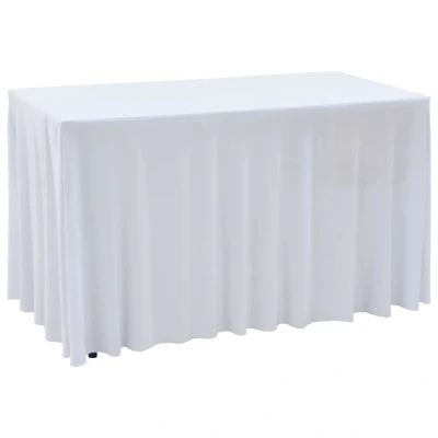 Afbeelding van 2 st Tafelhoezen stretch met rok 120x60,5x74 cm wit
