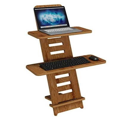 Afbeelding van Sta bureau geïmpregneerd Geïmpregneerde houten bureaustandaard Laptopstandaard Verstelbare in