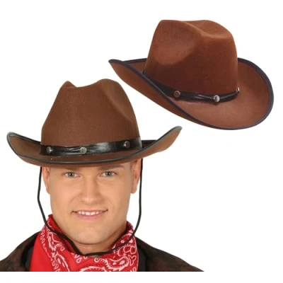 Afbeelding van Guirca Carnaval verkleed Cowboy hoed Arizona bruin voor volwassenen Western thema