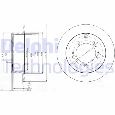 Afbeelding van DELPHI BG3815 Remschijf 262 10 5 volledig Geolied Semi finished Zonder wiellager, ABS sensorring MITSUBISHI: Shogun Pinin