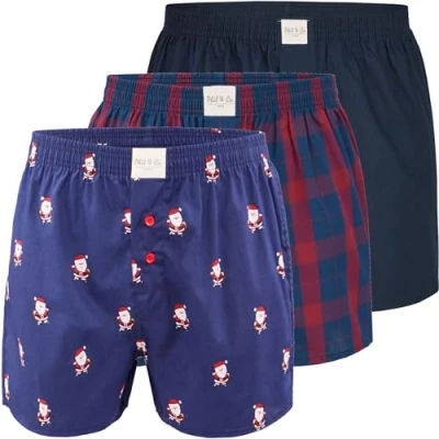 Afbeelding van Phil &amp; Co. Berlin 3PACK Chrstimas Boxershort, Heren, Maat: Large, Mix