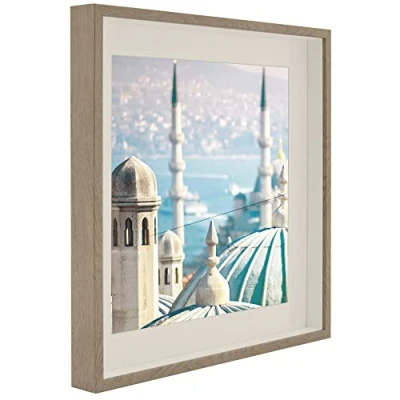 Afbeelding van BD ART 3D fotolijst 50 x cm met passe partout 40 vierkant om dieper te vullen voor objecten, foto&#039;s, achtergronden 3 cm, wandkleden, eiken truffel