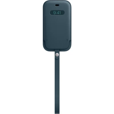 Afbeelding van Leather Sleeve MagSafe voor de iPhone 12 (Pro) Baltic Blue