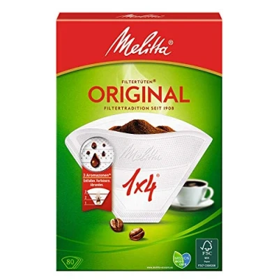 Afbeelding van Melitta Filter Papers 1x4 white Aroma, 80 stuks