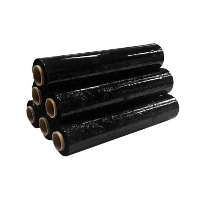Afbeelding van Kortpack Zwarte Handwikkelfolie 12my X 50cm 300mtr Zwart (6 Rollen)