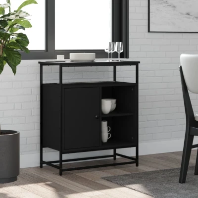 Afbeelding van Dressoir 69x35x80 cm bewerkt hout zwart